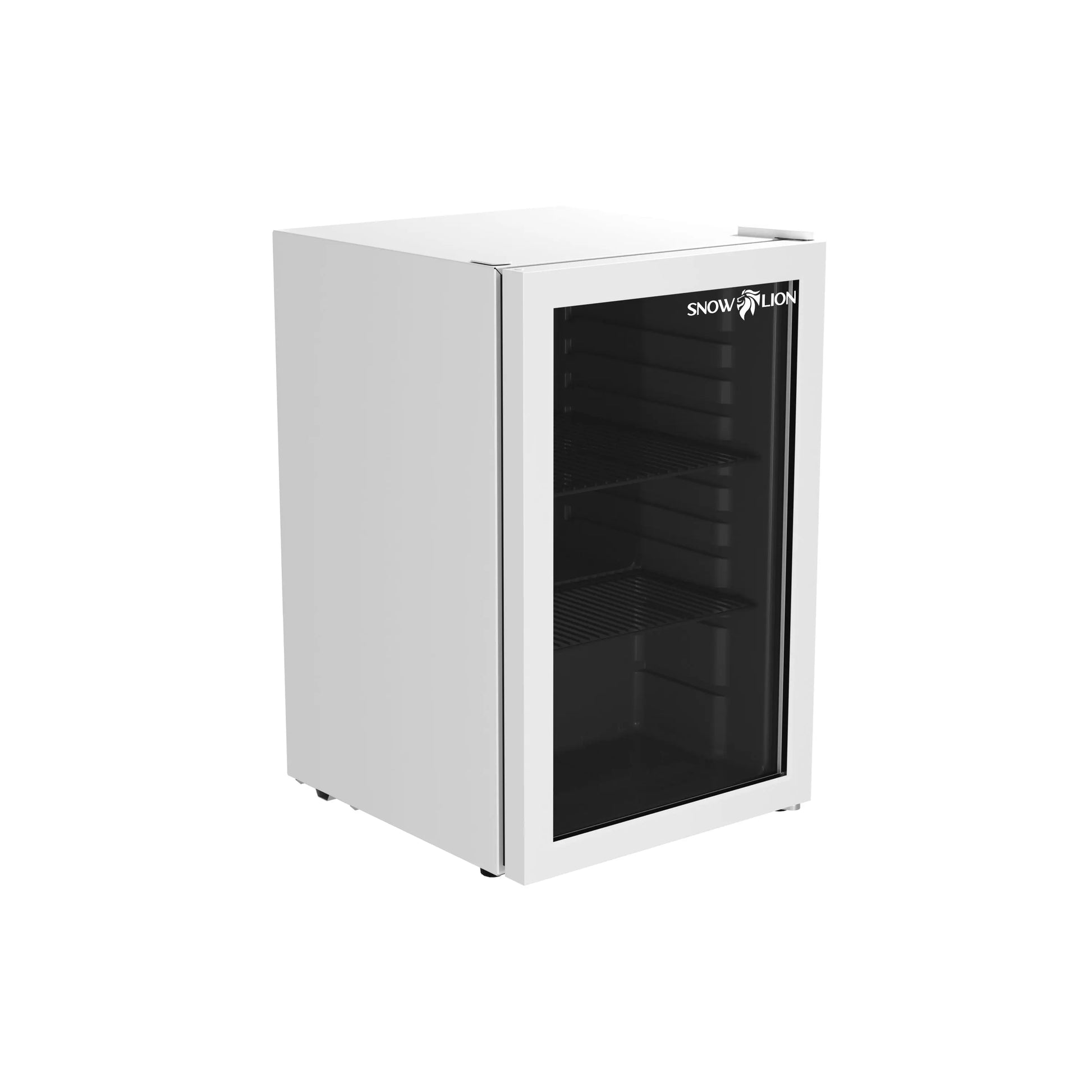 SnowLion Premium 69L Beverage Refrigerator 2.4 Cu.ft. Freestanding Mini Fridge With Glass Door in White SnowLion Glass Door Large