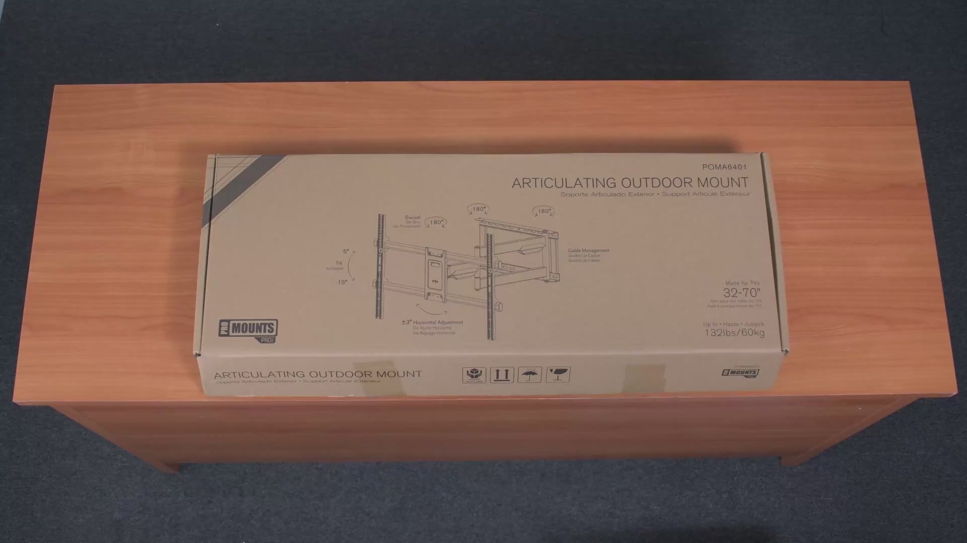 ProMounts Outdoor Articlating TV Mount with Extendable Arm for 32"-75" TVs Holds up to 132lbs - One Products