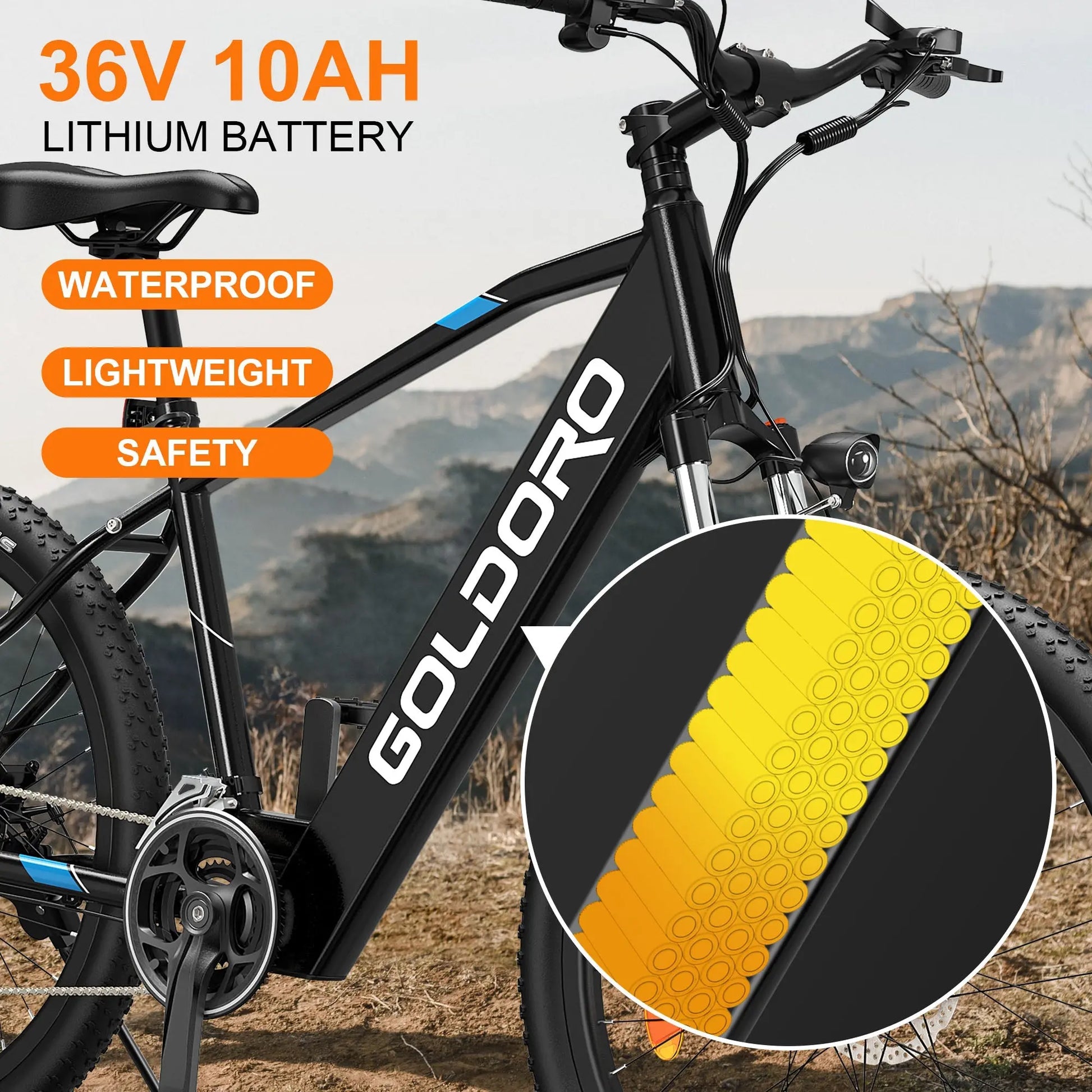 Goldoro Electric Bike 26" X7 Aluminum Alloy Mountain Bike, 250W/36V, MAX 18 MPH, 21 speed(Black) - One Products