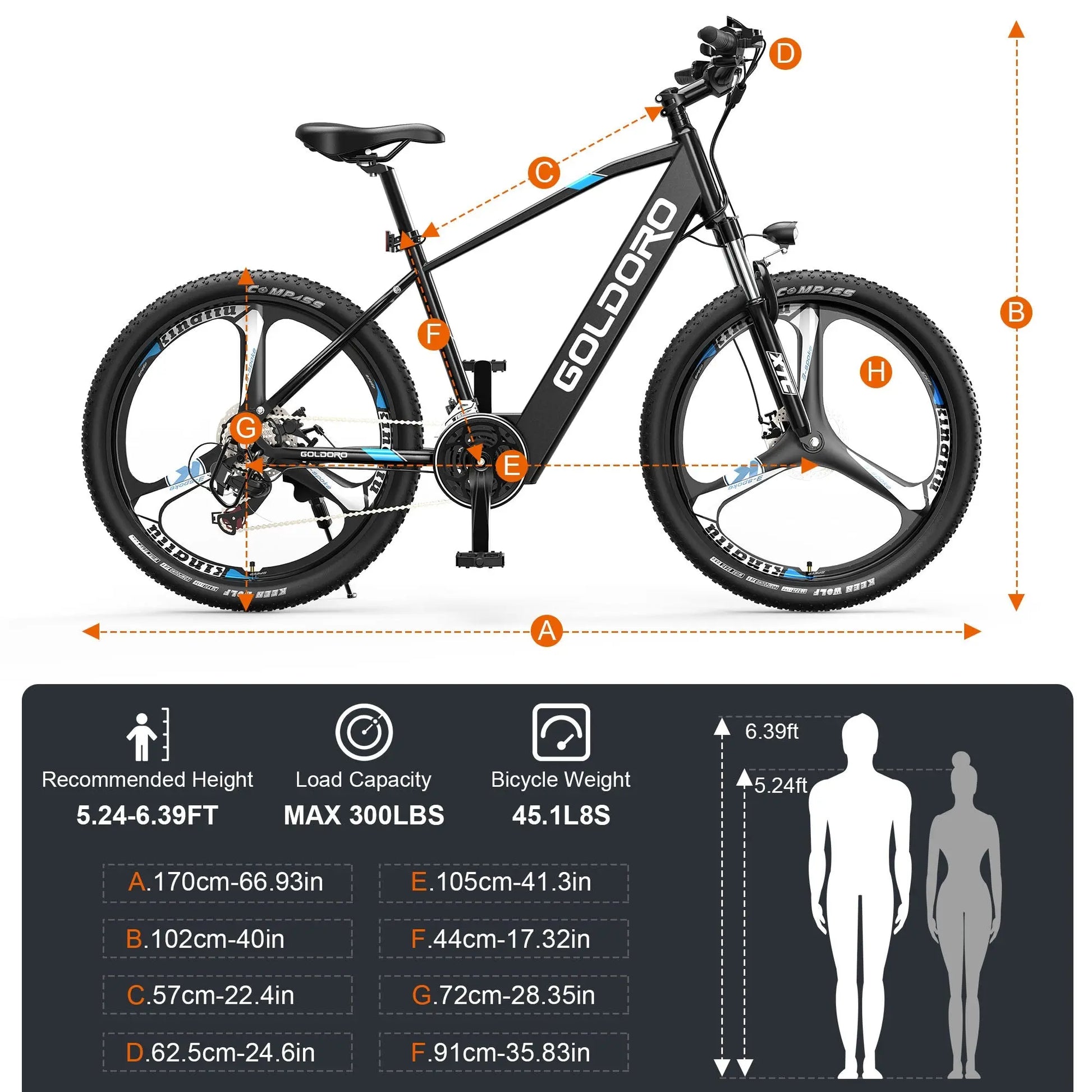 Goldoro Electric Bike 26" X7 Aluminum Alloy Mountain Bike, 250W/36V, MAX 18 MPH, 21 speed with Alloy Wheels - One Products