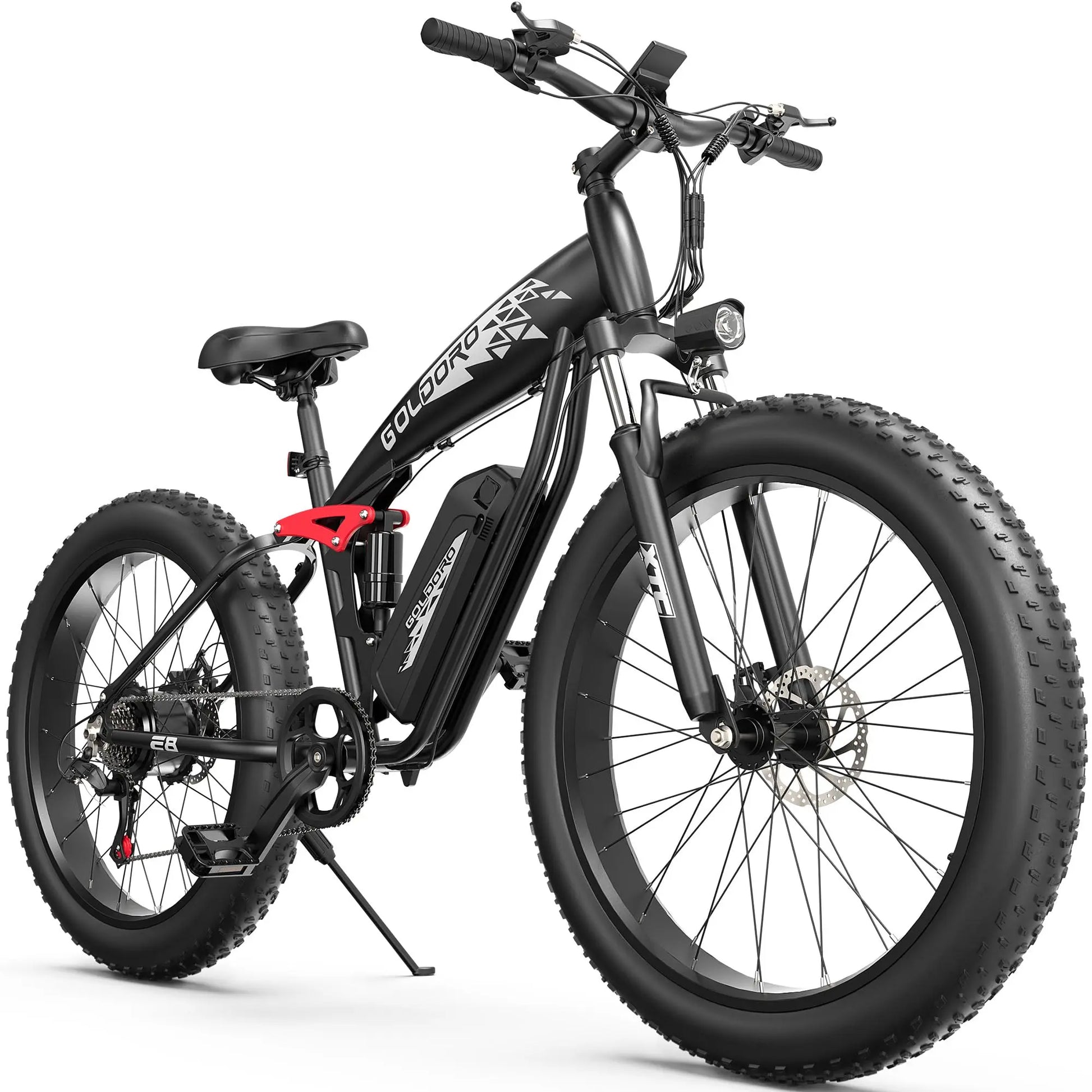 Goldoro Electric Bike 26" X8 Aluminum Alloy Snowmobile,Fat Tire 500W/48V, MAX 31 MPH, 7 speed - One Products