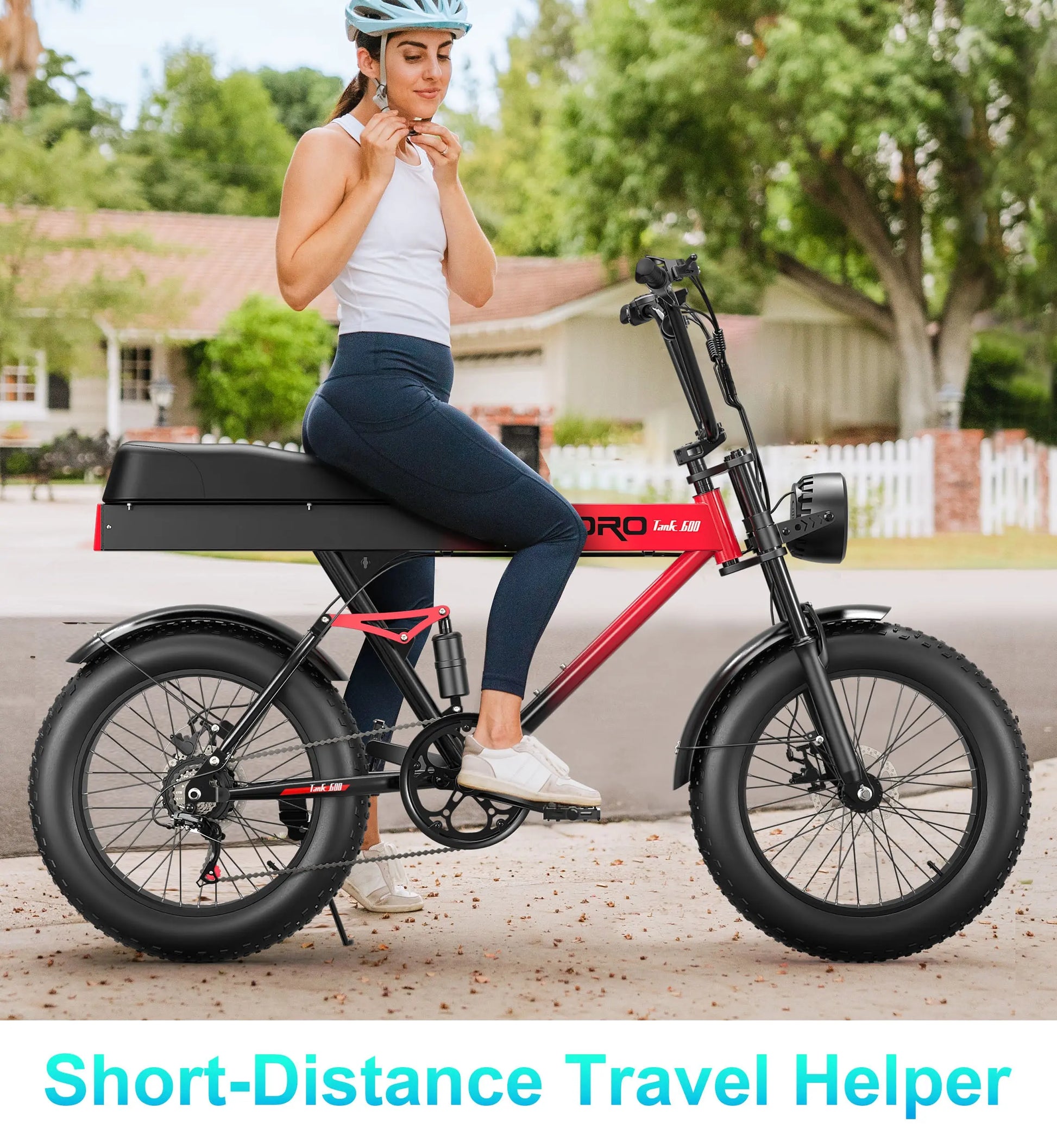 Goldoro Electric Bike for Adults 500W, 20 Inch Fat Tire Ebike 31 MPH & 50-60 Miles Commuter E Bike, 48V 20AH Electric Bicycle (Red) - One Products