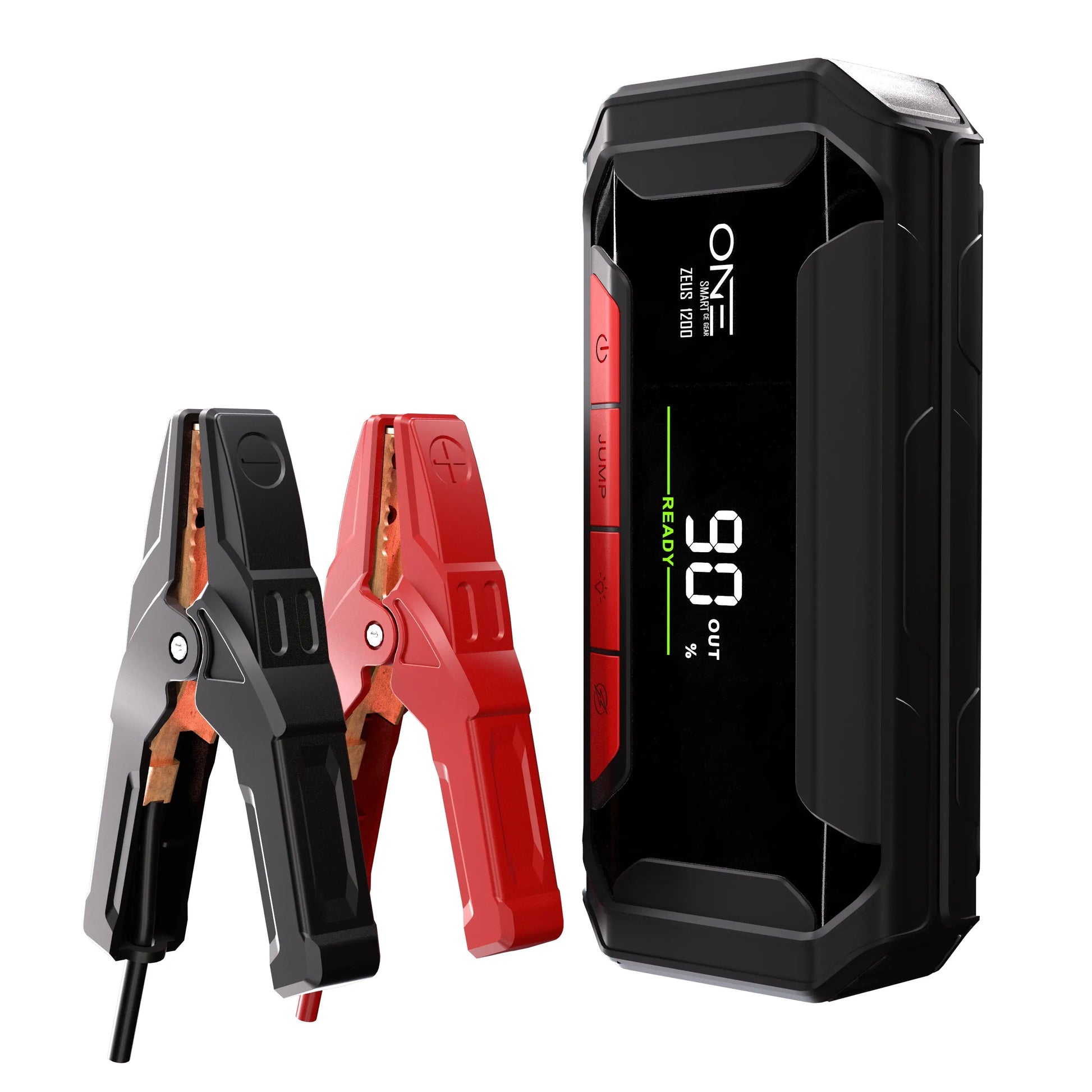 ONE Jump Starter 1200A Peak Battery Pack, Ultrasafe Car Battery Jumpstarter, 12V Jump Box for Battery up to 7L Gas or 5L Diesel Engine, Battery Booster 65W Fast Charger, Portable Hard Case/Dust Tight(OAJS-1201) - One Products