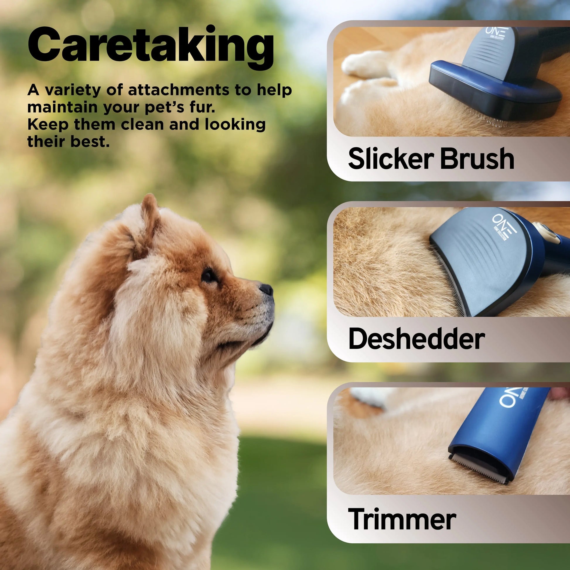 ONE Premium Dog Grooming Kit, Pet Grooming Vacuum & Dog Clippers & Dog Brush for Shedding with 5 Grooming and Cleaning Tools, Low Noise Dog Hair Remover Pet Grooming Supplies - One Products