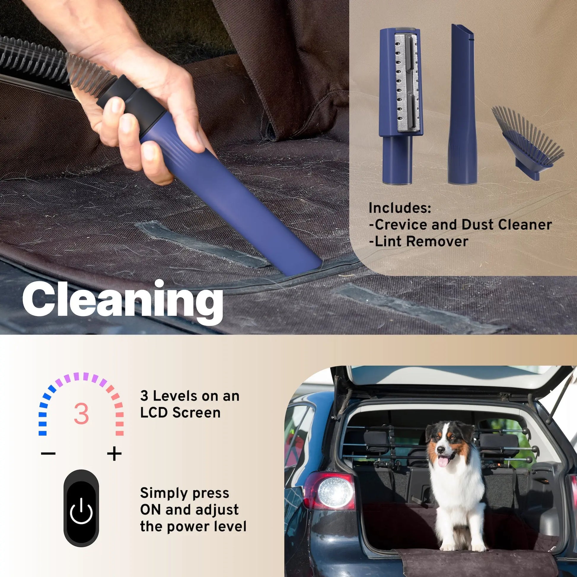 ONE Premium Dog Grooming Kit, Pet Grooming Vacuum & Dog Clippers & Dog Brush for Shedding with 5 Grooming and Cleaning Tools, Low Noise Dog Hair Remover Pet Grooming Supplies - One Products