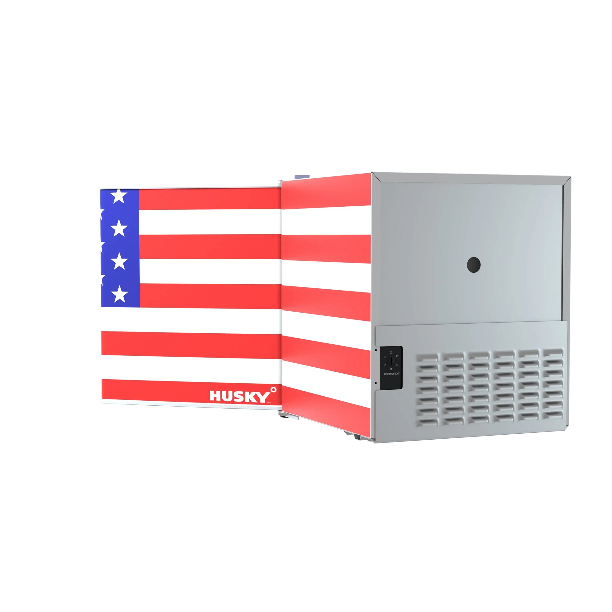 Husky 43L Solid Door 1.5 C.ft. Freestanding Counter-Top Mini Fridge (American Flag) - One Products