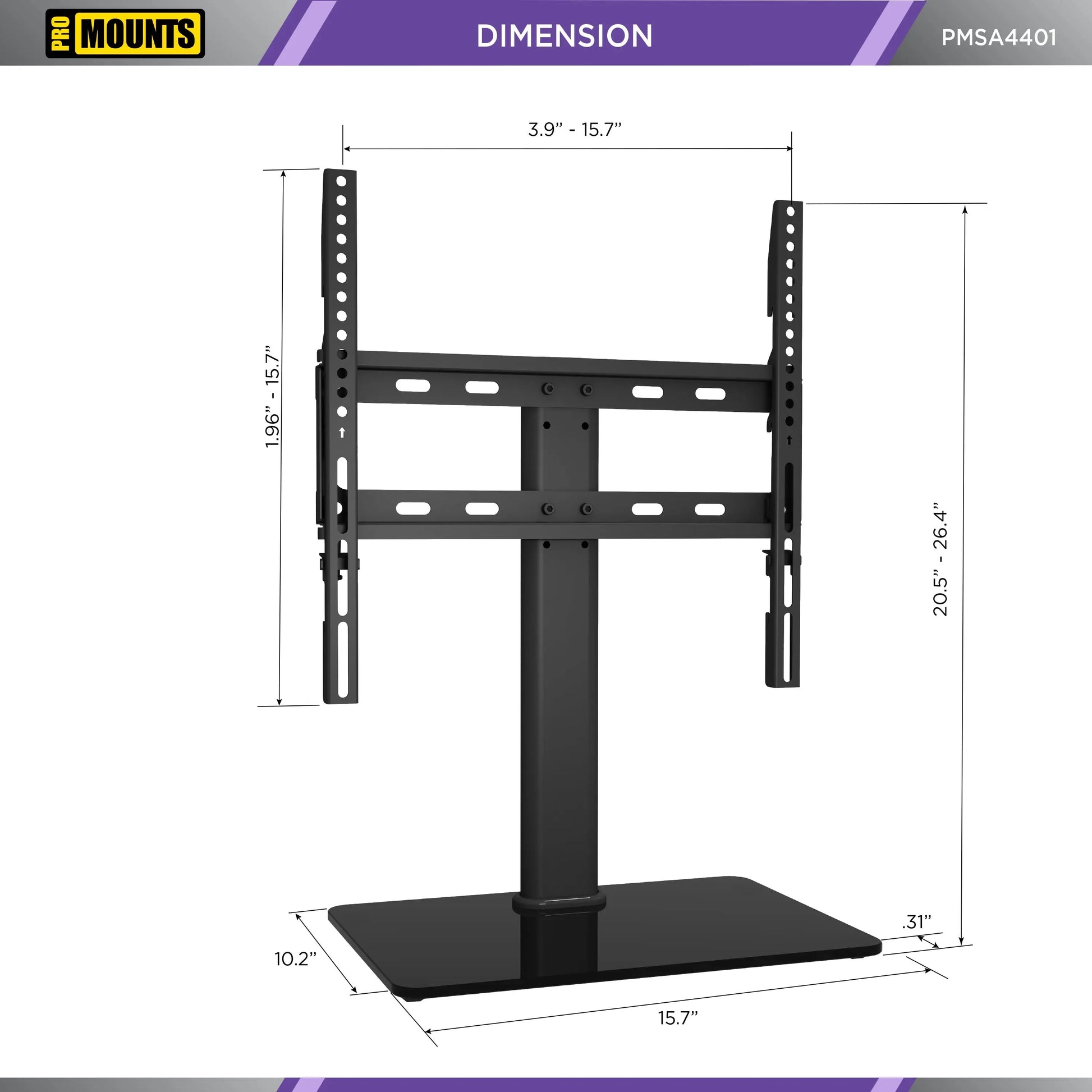 ProMounts Tabletop TV Stand Mount for 37"-65 TVs Holds up to 88lbs - One Products